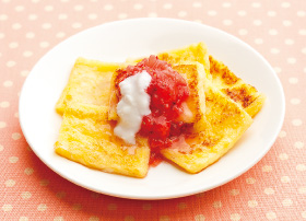 フレンチトースト イチゴソース パクパク期の離乳食レシピ ハッピー ノート Com