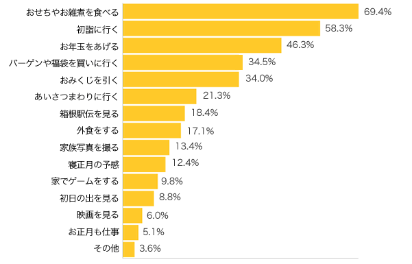 Ｑ３-１．“年始”の過ごし方のご予定（したこと）は？（複数可）