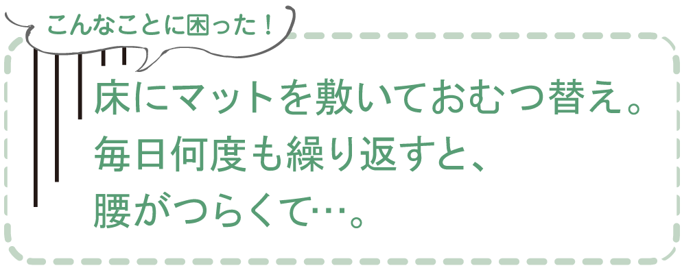 床にマットを敷いておむつ替え