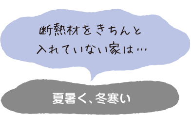 断熱材をきちんと入れていない家は…夏暑く、冬寒い