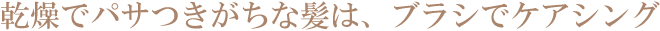 乾燥でパサつきがちな髪は、ブラシでケア
