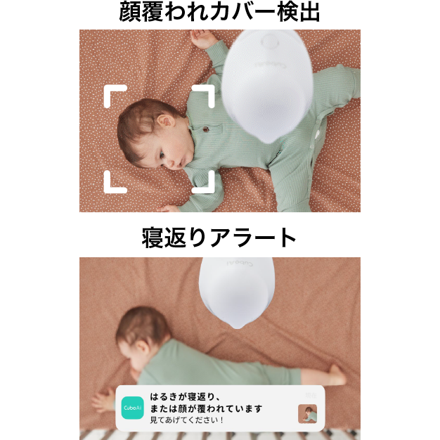 顔覆われカバー検出 寝返りアラート