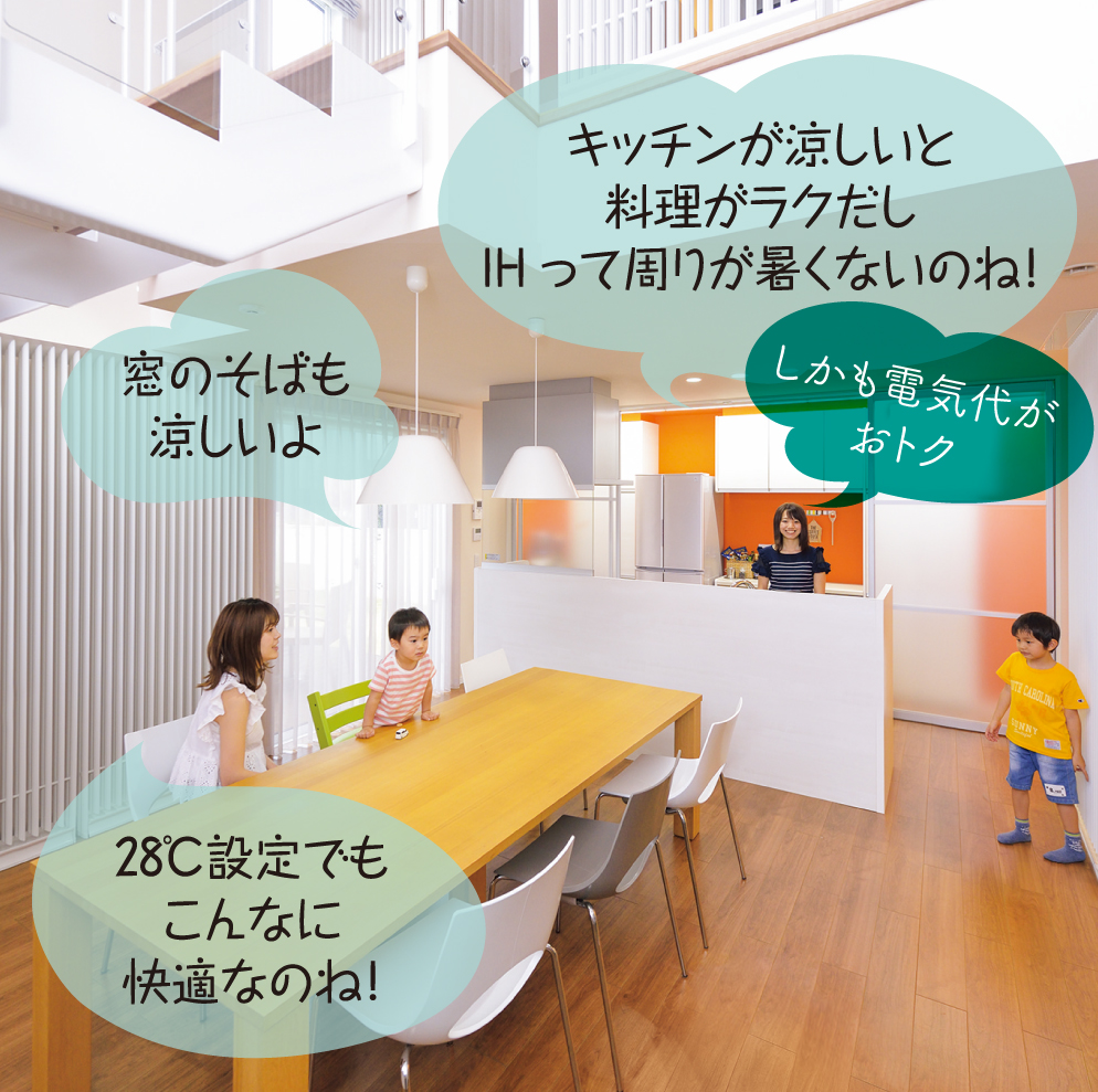 キッチンが涼しいと料理がラクだしIHって周りが暑くないのね！