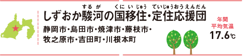 しずおか駿河の国移住・定住応援団　静岡市・島田市・焼津市・藤枝市・牧之原市・吉田町・川根本町