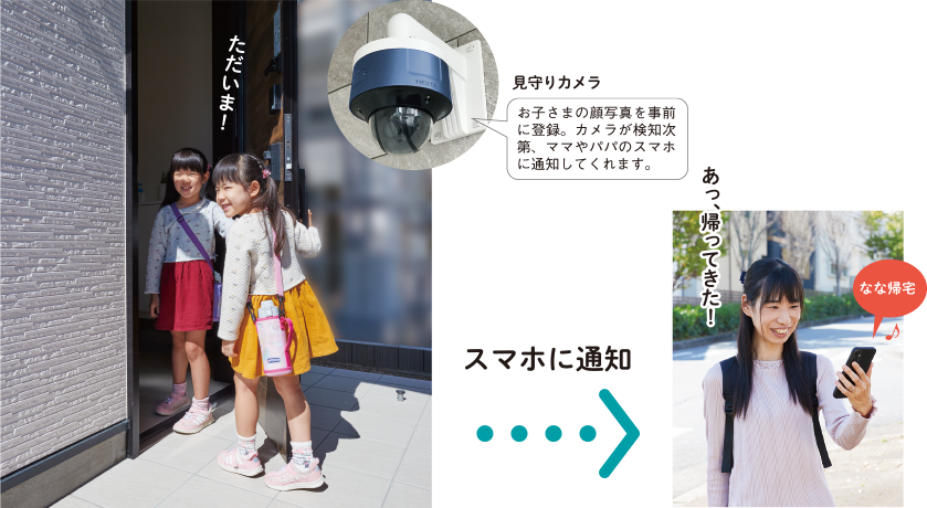 スマホに通知　見守りカメラ