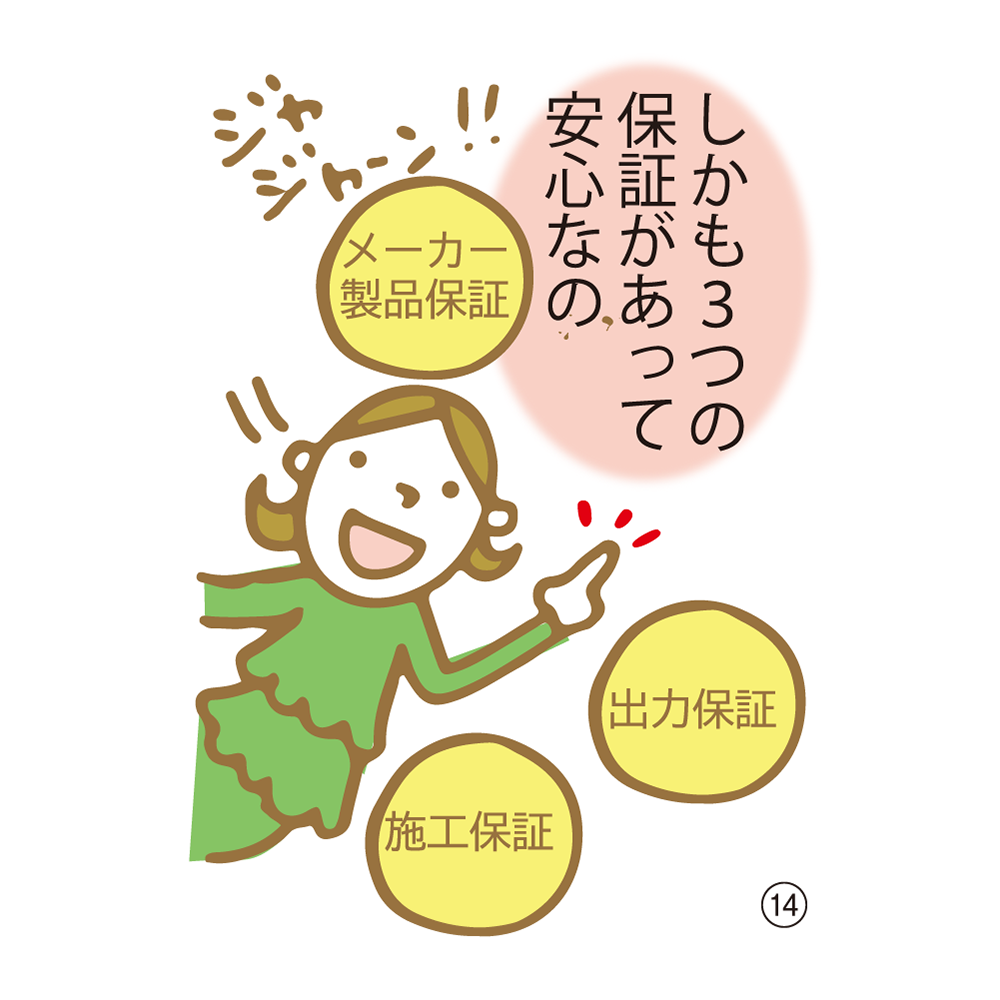 ⑭ しかも3つの保証があって安心なの