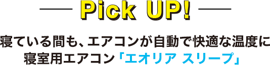 寝ている間も、エアコンが自動で快適な温度に寝室用エアコン「エオリア スリープ」