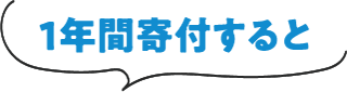 1年間寄付すると