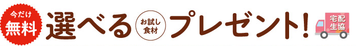 今だけ無料 選べる お試し食材 プレゼント！