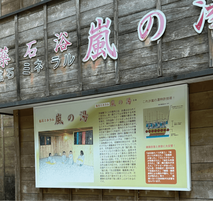 温泉の案内看板の画像