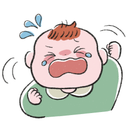 赤ちゃんが嫌がって泣いているイラスト