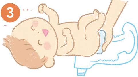 ささっとお尻を拭いておむつを交換してすっきり！